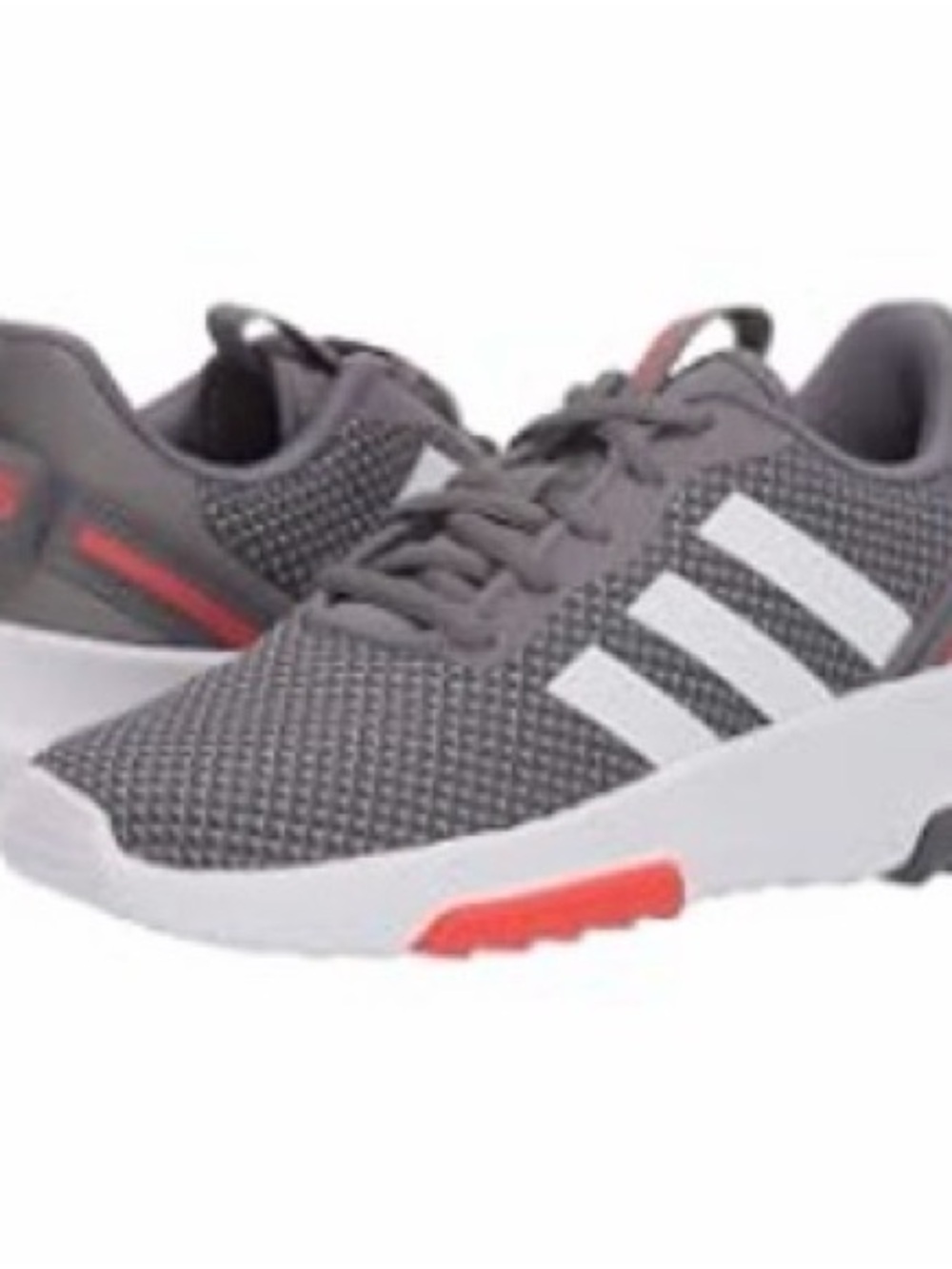 adidas Kids Gray and White Racer TR 2.0 Athletic Sneakers size 13.5